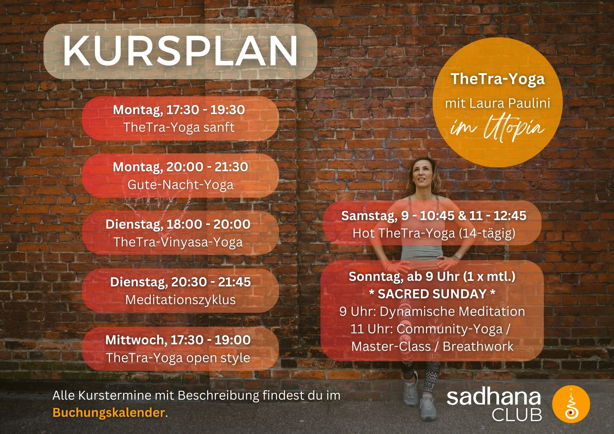 Kursplan Sadhana Club Yoga & Meditation in Lüneburg | offene Klassen für alle Levels